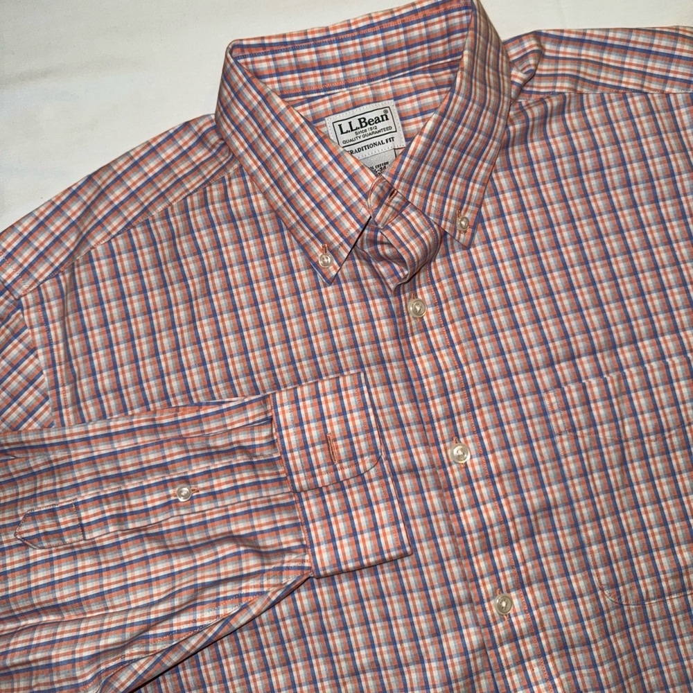 LL bean men's long sleeve button shirt button shirt Traditional fit